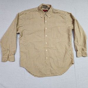 Austin Reed London Shirt Mens Large Yellow Check Long Sleeve Button Up Cotton